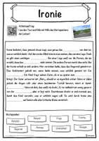 Vorschau - Unterrichtsreihen - Ironie Lückentext mit Wortspeicher Hörverstehen und Suchsel - Seite 1