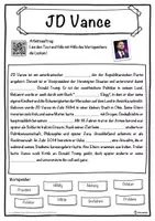 Vorschau - Unterrichtsreihen - JD Vance Lückentext mit Wortspeicher Hörverstehen und Suchsel - Seite 1