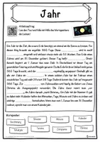 Vorschau - Unterrichtsreihen - Jahr Lückentext mit Wortspeicher Hörverstehen und Suchsel - Seite 1