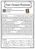 Vorschau - Unterrichtsreihen - Jean-Jacques Rousseau Lückentext mit Wortspeicher Hörverstehen und Suchsel - Seite 1