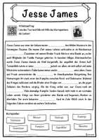 Vorschau - Unterrichtsreihen - Jesse James Lückentext mit Wortspeicher Hörverstehen und Suchsel - Seite 1