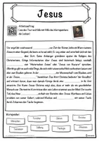 Vorschau - Unterrichtsreihen - Jesus Lückentext mit Wortspeicher Hörverstehen und Suchsel - Seite 1