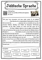Vorschau - Unterrichtsreihen - Jiddische Sprache Lückentext mit Wortspeicher Hörverstehen und Suchsel - Seite 1