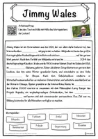 Vorschau - Unterrichtsreihen - Jimmy Wales Lückentext mit Wortspeicher Hörverstehen und Suchsel - Seite 1
