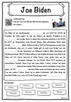 Vorschau - Unterrichtsreihen - Joe Biden Lückentext mit Wortspeicher Hörverstehen und Suchsel - Seite 1