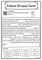 Vorschau - Unterrichtsreihen - Johann Strauss Vater Lückentext mit Wortspeicher Hörverstehen und Suchsel - Seite 1