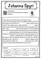Vorschau - Unterrichtsreihen - Johanna Spyri Lückentext mit Wortspeicher Hörverstehen und Suchsel - Seite 1