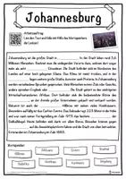Vorschau - Unterrichtsreihen - Johannesburg Lückentext mit Wortspeicher Hörverstehen und Suchsel - Seite 1