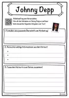 Vorschau - Unterrichtsreihen - Johnny Depp Lückentext mit Wortspeicher Hörverstehen und Suchsel - Seite 3