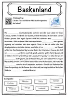 Vorschau - Unterrichtsreihen - Baskenland Lückentext mit Wortspeicher Hörverstehen und Suchsel - Seite 1