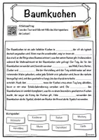 Vorschau - Unterrichtsreihen - Baumkuchen Lückentext mit Wortspeicher Hörverstehen und Suchsel - Seite 1