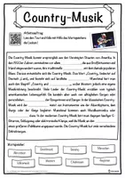 Vorschau - Unterrichtsreihen - Country-Musik Lückentext mit Wortspeicher Hörverstehen und Suchsel - Seite 1