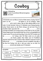 Vorschau - Unterrichtsreihen - Cowboy Lückentext mit Wortspeicher Hörverstehen und Suchsel - Seite 1