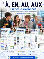 Vorschau - Arbeitsblätter - à en au aux prépositions pays - Deckblatt