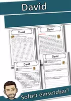 Vorschau - Unterrichtsreihen - David Lückentext mit Wortspeicher Hörverstehen und Suchsel - Deckblatt