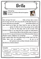 Vorschau - Unterrichtsreihen - Brille Lückentext mit Wortspeicher Hörverstehen und Suchsel - Seite 1