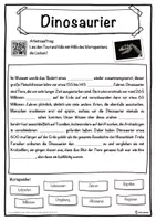 Vorschau - Unterrichtsreihen - Dinosaurier Lückentext mit Wortspeicher Hörverstehen und Suchsel - Seite 1