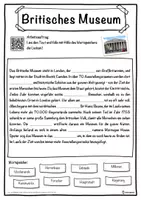 Vorschau - Unterrichtsreihen - Britisches Museum Lückentext mit Wortspeicher Hörverstehen und Suchsel - Seite 1