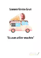 Vorschau - Bildkarten - Sommerferiengruß "Eis zum selber machen" - Deckblatt