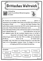 Vorschau - Unterrichtsreihen - Britisches Weltreich Lückentext mit Wortspeicher Hörverstehen und Suchsel - Seite 1