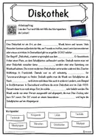 Vorschau - Unterrichtsreihen - Diskothek Lückentext mit Wortspeicher Hörverstehen und Suchsel - Seite 1