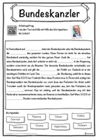 Vorschau - Unterrichtsreihen - Bundeskanzler Lückentext mit Wortspeicher Hörverstehen und Suchsel - Seite 1