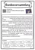 Vorschau - Unterrichtsreihen - Bundesversammlung Lückentext mit Wortspeicher Hörverstehen und Suchsel - Seite 1