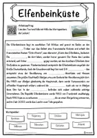 Vorschau - Unterrichtsreihen - Elfenbeinküste Lückentext mit Wortspeicher Hörverstehen und Suchsel - Seite 1