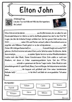 Vorschau - Unterrichtsreihen - Elton John Lückentext mit Wortspeicher Hörverstehen und Suchsel - Seite 1