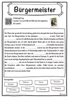 Vorschau - Unterrichtsreihen - Bürgermeister Lückentext mit Wortspeicher Hörverstehen und Suchsel - Seite 1
