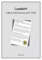 Vorschau - Arbeitsblätter - Leseblatt Fußball Weltmeisterschaft 2026 - Deckblatt