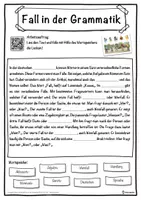 Vorschau - Unterrichtsreihen - Fall in der Grammatik Lückentext mit Wortspeicher Hörverstehen und Suchsel - Seite 1