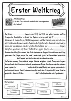 Vorschau - Unterrichtsreihen - Erster Weltkrieg Lückentext mit Wortspeicher Hörverstehen und Suchsel - Seite 1