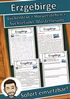 Vorschau - Unterrichtsreihen - Erzgebirge Lückentext mit Wortspeicher Hörverstehen und Suchsel - Deckblatt