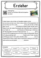 Vorschau - Unterrichtsreihen - Erzieher Lückentext mit Wortspeicher Hörverstehen und Suchsel - Seite 1