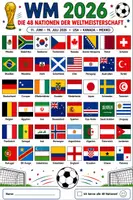 Vorschau - Arbeitsblätter - WM 2026 - Flaggen Ausmalbild + Lösung - Seite 1