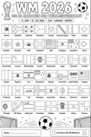 Vorschau - Arbeitsblätter - WM 2026 - Flaggen Ausmalbild + Lösung - Deckblatt