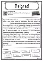 Vorschau - Unterrichtsreihen - Belgrad Lückentext mit Wortspeicher Hörverstehen und Suchsel - Seite 1