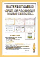 Vorschau - Arbeitsblätter - Umfang und Flächeninhalt Quadrat und Rechteck Stationentraining - Seite 1
