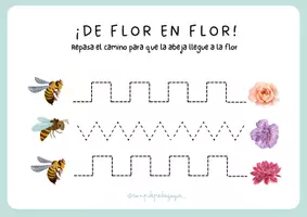 Vista previa - Hojas de trabajo - ¡De flor en flor! 🌸Fichas de grafomotricidad y trazo - página 2