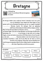 Vorschau - Unterrichtsreihen - Bretagne Lückentext mit Wortspeicher Hörverstehen und Suchsel - Seite 1