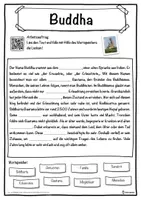 Vorschau - Unterrichtsreihen - Buddha Lückentext mit Wortspeicher Hörverstehen und Suchsel - Seite 1