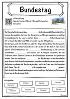 Vorschau - Unterrichtsreihen - Bundestag Lückentext mit Wortspeicher Hörverstehen und Suchsel - Seite 1