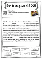Vorschau - Unterrichtsreihen - Bundestagswahl 2021 Lückentext mit Wortspeicher Hörverstehen und Suchsel - Seite 1