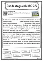 Vorschau - Unterrichtsreihen - Bundestagswahl 2025 Lückentext mit Wortspeicher Hörverstehen und Suchsel - Seite 1