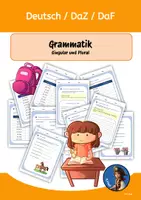 Vorschau - Arbeitsblätter - Deutsch DAZ/DAF Grammatik Singular und Plural - Deckblatt