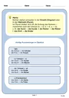 Vorschau - Arbeitsblätter - Deutsch DAZ/DAF Grammatik Singular und Plural - Seite 1