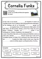 Vorschau - Unterrichtsreihen - Cornelia Funke Lückentext mit Wortspeicher Hörverstehen und Suchsel - Seite 1