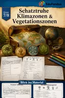 Vorschau - Arbeitsblätter - 🌍 Schatztruhe Klimazonen & Vegetationszonen – Klasse 7/8 - Deckblatt