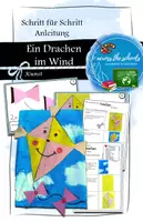Vorschau - Mal- und Bastelvorlagen - Ein Drache im Wind: Schritt für Schritt Anleitung - Deckblatt